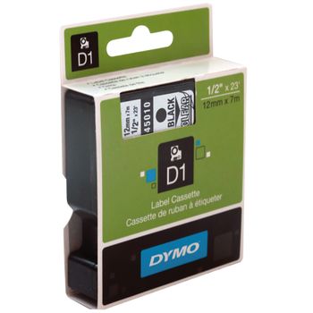 Cinta Dymo D1 12mm x 7m Negro/Transparente