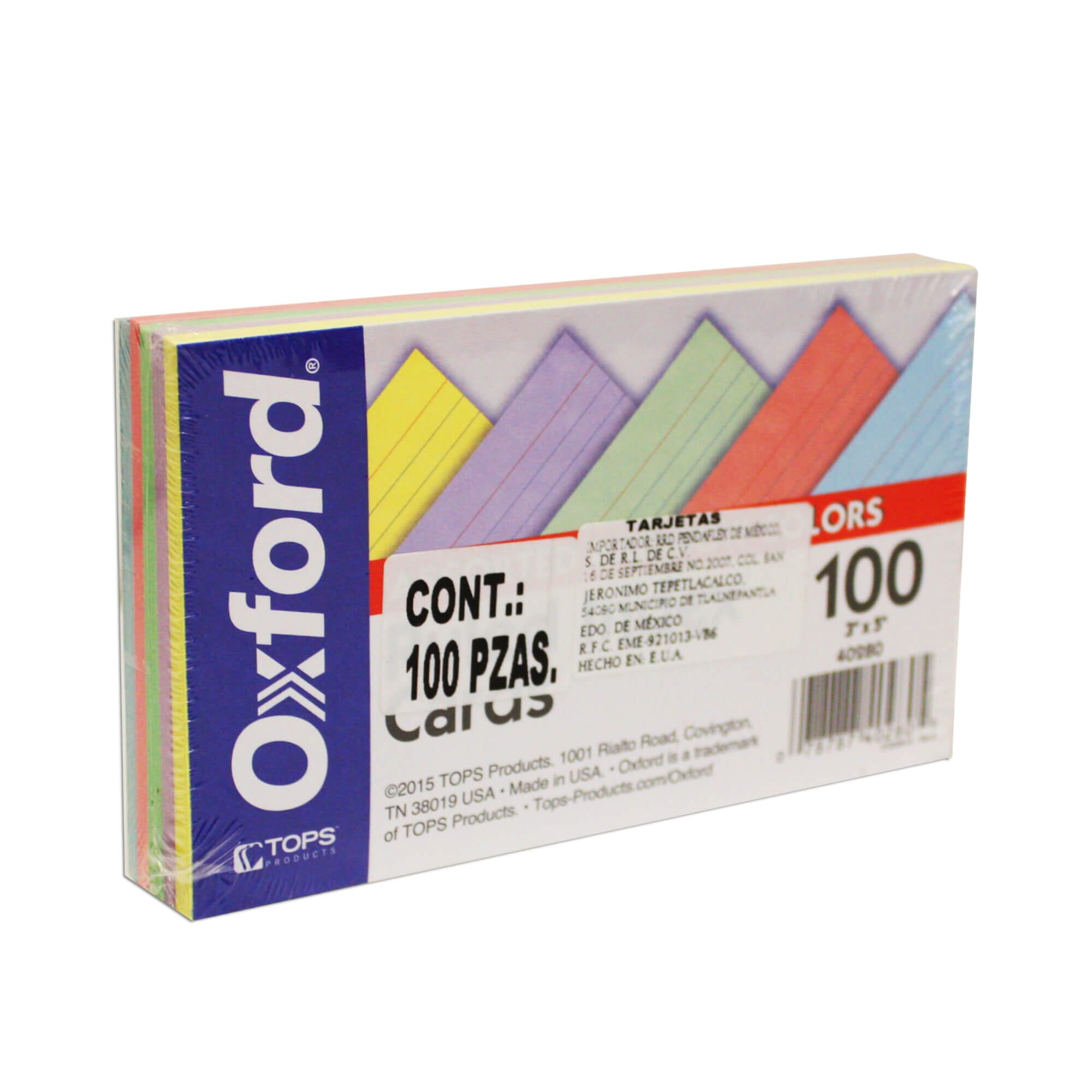   Basics Tarjetas de índice de color a rayas, 300 cartas,  surtidas, 5 x 8 pulgadas : Productos de Oficina