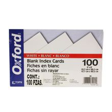 Tarjeta Indice Oxford Blanca 5x8" 100 Piezas