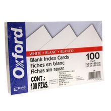 Tarjeta Indice Oxford Blanca 5x8" 100 Piezas