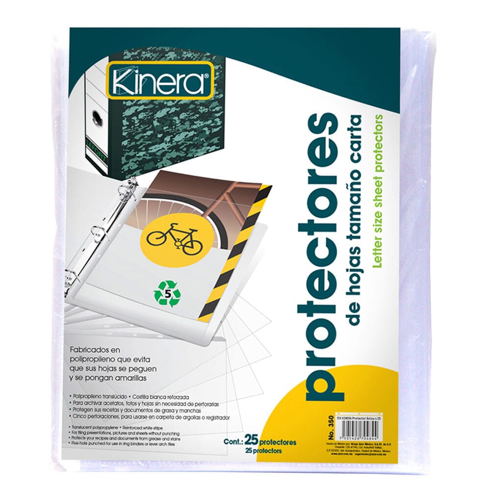 Protector de Hojas Kinera 25 Piezas Protectores para hojas OfficeMax