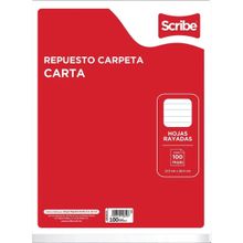 Hojas para Carpeta Tamaño Carta Rayadas Scribe 100 hojas
