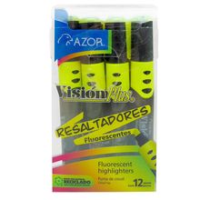 Marcatextos Azor Vision Plus Amarillo 12 Piezas