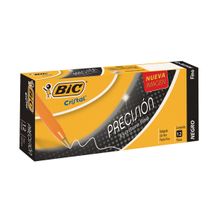 Bolígrafo Bic Cristal Punto Fino Negro 12 pzas