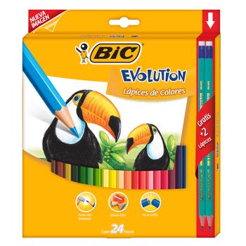 Lápices de colores Bic Evolution Hexagonal 24 pzas