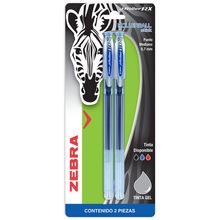Bolígrafo Rollerball de Gel Zebra J-Roller Punto Mediano Azul 2 pzas