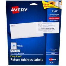 Etiqueta Ink Blanca 1/2"x1 3/4" Avery 2000 etiquetas