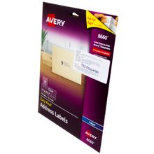 Etiquera Inkjet Transparente 1"x2 5/8" Avery 750 etiquetas