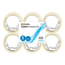Cinta para Empaque OfficeMax Transparente 48mm x 50m 6 pzas