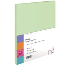 Hojas de Papel Tamaño Carta Pochteca Verde Pastel 100 hojas