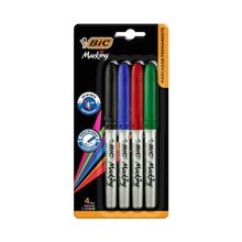 Marcador Permanente Bic Marking cin Grip Punta Fina 4 piezas