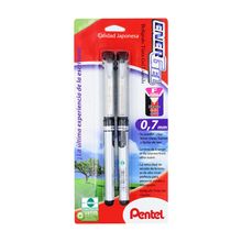 Bolígrafos de Gel Pentel Energel Punto Fino .7 Negro 2 pzas