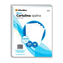 Papel Opalina Blanco Tamaño Carta Officemax 50 hojas 225 gramos