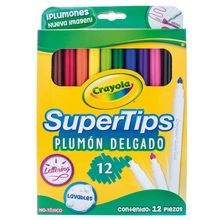Plumones Delgados Crayola Lavables 12 piezas