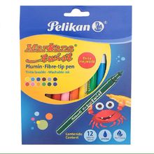 Plumones Pelikan Markana Twist Punto Delgado 12 pzas