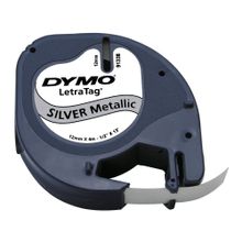 Etiquetas Plastificadas Dymo LT 12mm x 4m Metálica