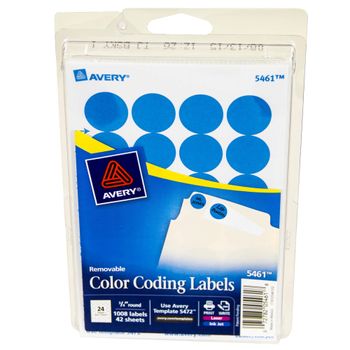 Etiqueta Adhesiva Circular Azul Claro 3/4" Avery 1008 etiquetas