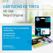 Cartucho de Tinta HP 564 Negra Original CB316WL