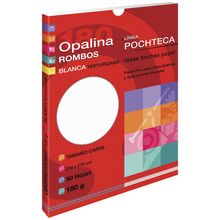 Papel Opalina Texturizada Tamaño Carta Pochteca 50 hojas Rombos Blanco
