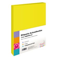 Etiqueta Autoadherible tamaño Carta Pochteca Amarillo 50 hojas