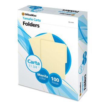 Folder Tamaño Carta OfficeMax Manila 100 piezas