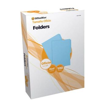 Folder Tamaño Oficio OfficeMax Azul 100 piezas