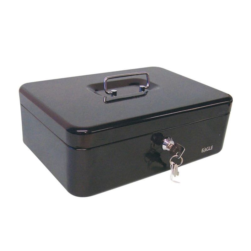 Caja de seguridad con llave, caja de hierro duradera con cerradura de llave  lateral de gran capacidad, organizador de ahorro de dinero para el hogar