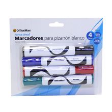 Marcadores P/Pizarron Officemax Punto Cincel Surtido 4Piezas