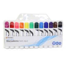 Marcadores OfficeMax Punta Cincel Multicolor 12 pzas