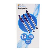 Bolígrafo OfficeMax Punto Mediano Azul 12 pzas