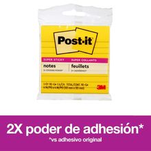 Post-It Notas Super Stick Rayas 4x4" 90 hojas