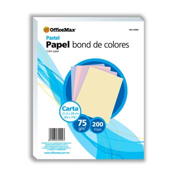 Hojas de Papel Tamaño Carta Officemax Colores Pastel 200 hojas