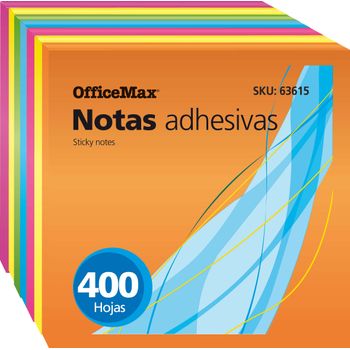 Notas Adhesivas Amarillas OfficeMax 400 hojas 2x2"