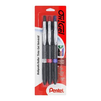Bolígrafos de Gel Pentel Oh Gel Punto Fino Multicolor 3 pzas