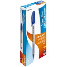 Bolígrafo Paper Mate Kilométrico 100 Punto Mediano Azul 12 pzas
