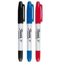 Marcador Sharpie Fino Doble Punta 3 piezas negro, azul y rojo