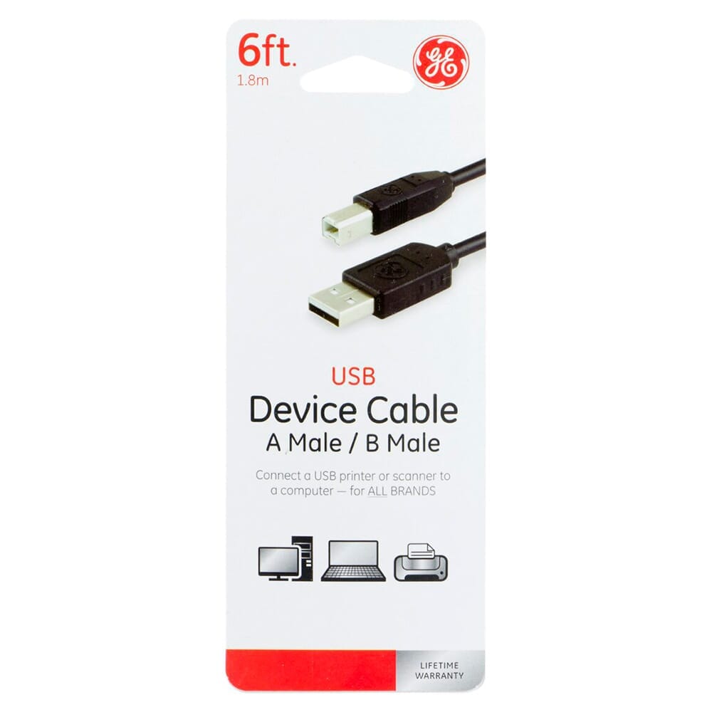 Cable USB GE 1.8m Negro
