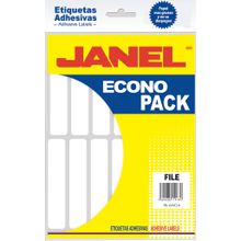Etiquetas Adhesivas Blancas File 20x105mm Janel 168 etiquetas