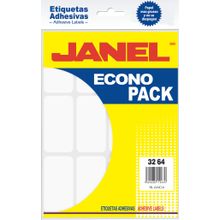 Etiquetas Adhesivas Blancas 32x64mm Janel 144 etiquetas