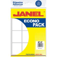 Etiquetas Adhesivas Escolares Blancas 67x47mm Janel 108 etiquetas