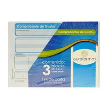 Comprobantes de Gastos Euroformas 3 Blocs con 50 hojas