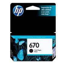 Cartucho de Tinta HP 670 Negra Original CZ113AL