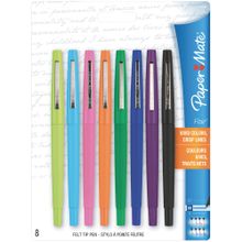 Bolígrafos Paper Mate Flair Punto Mediano Multicolor 8 pzas