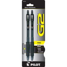 Bolígrafo de Gel Pilot G2 Punto Fino Negro 2 pzas
