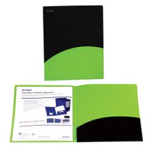 Folder Doble Solapa Tamaño Carta Oxford Negro con Verde