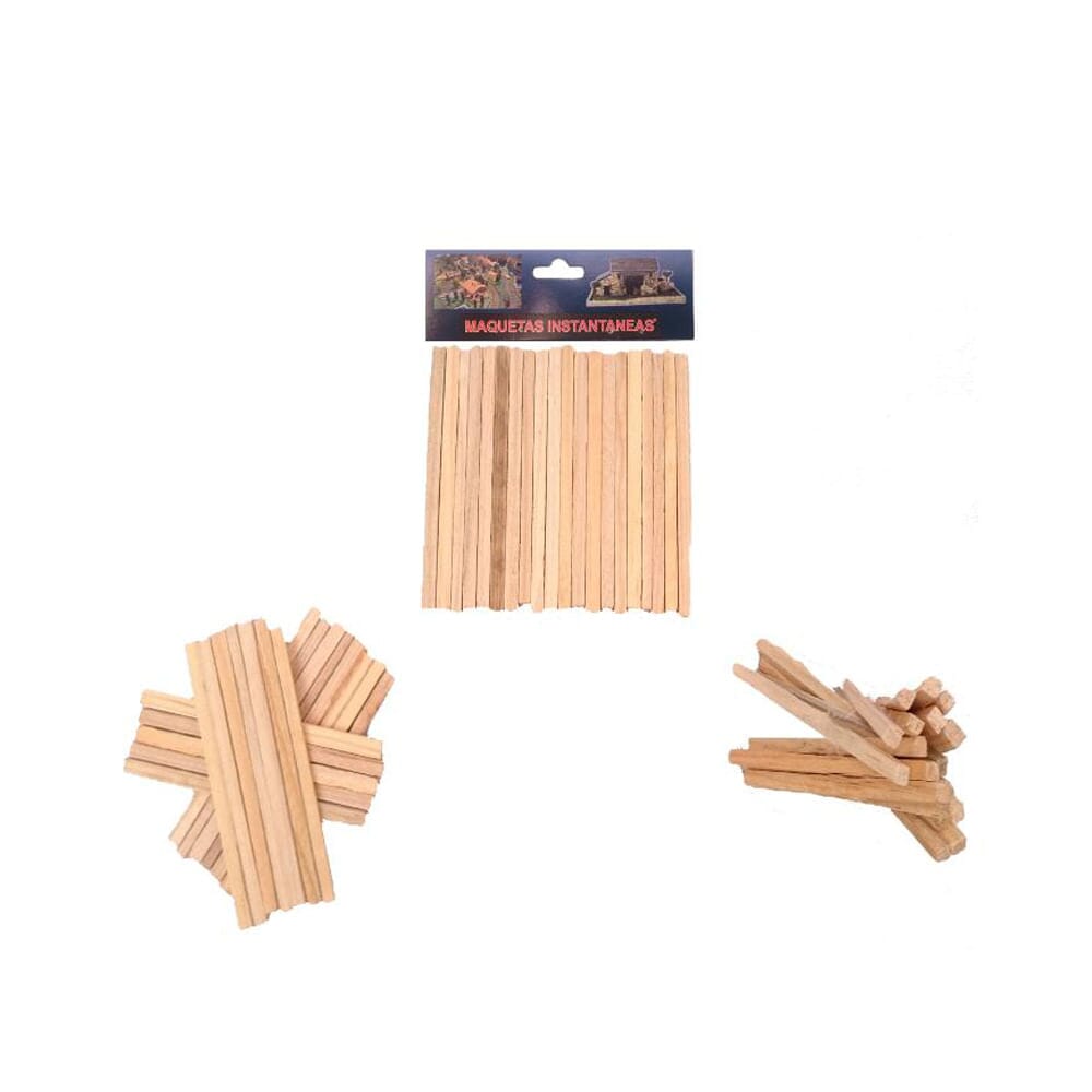 menolana 50 palos de madera, cuadrados de madera para hacer manualidades de  caña de tronco, 2.362 in, 50 unidades