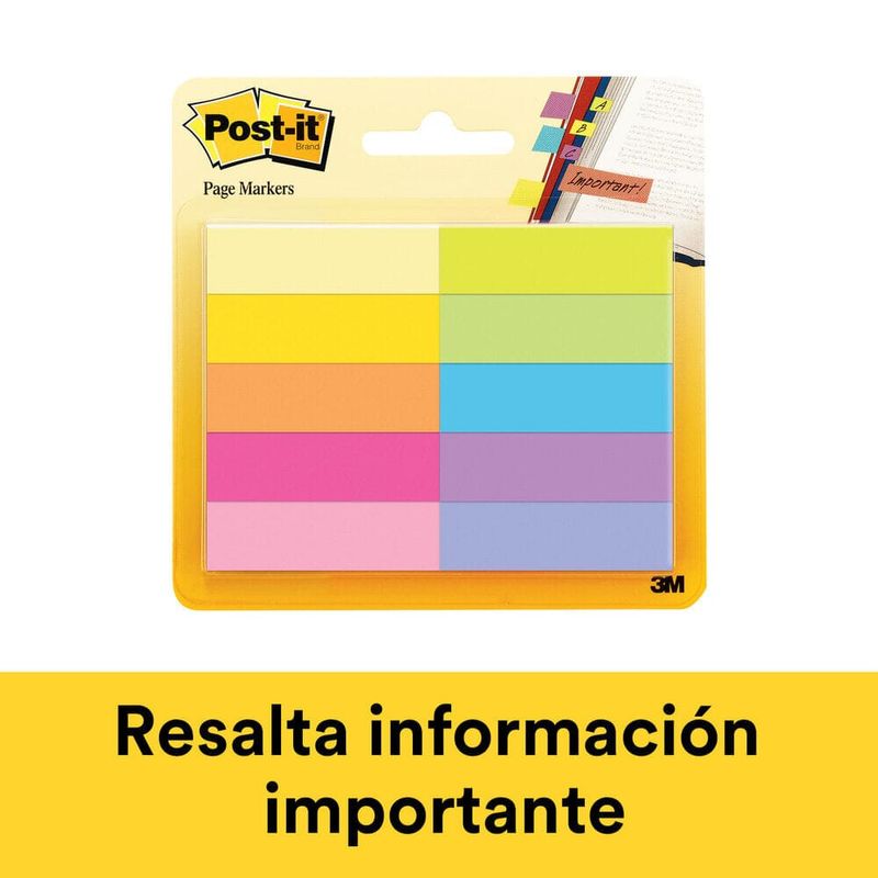 Post-It Mini Marcadores de Página Multicolor 12.7 mm x 44.4 mm, Notas  Adhesivas