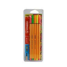 Rotulador Stabilo Point 88 Neón 0.4mm 5 piezas