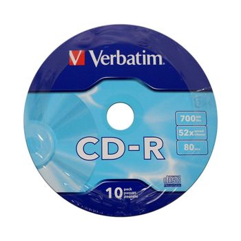 CD-R Verbatim 700MB 52X 80Min 10 piezas