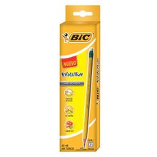 Lápiz Bic Evolution No.2 Amarillo 12 pzas